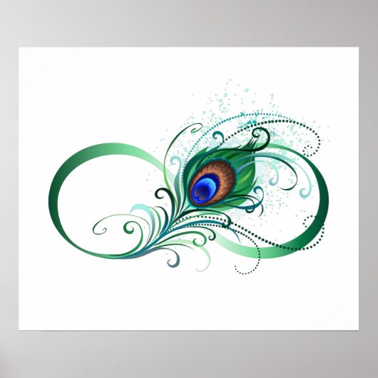 Infinity Symbol with Peacock Feather ポスター (正面)