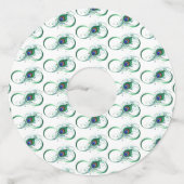 Infinity Symbol with Peacock Feather ワイングラスタグ (正面)