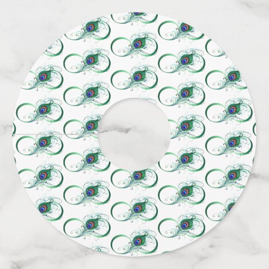 Infinity Symbol with Peacock Feather ワイングラスタグ (裏面)