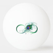 Infinity Symbol with Peacock Feather 卓球ボール (裏面)