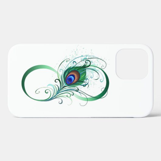 Infinity Symbol with Peacock Feather Case-Mate iPhoneケース (裏面 (横))