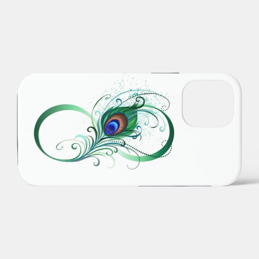 Infinity Symbol with Peacock Feather Case-Mate iPhoneケース (裏面 (横))