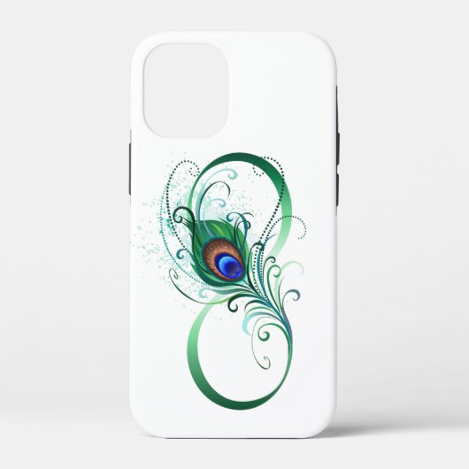 Infinity Symbol with Peacock Feather Case-Mate iPhoneケース (裏面)