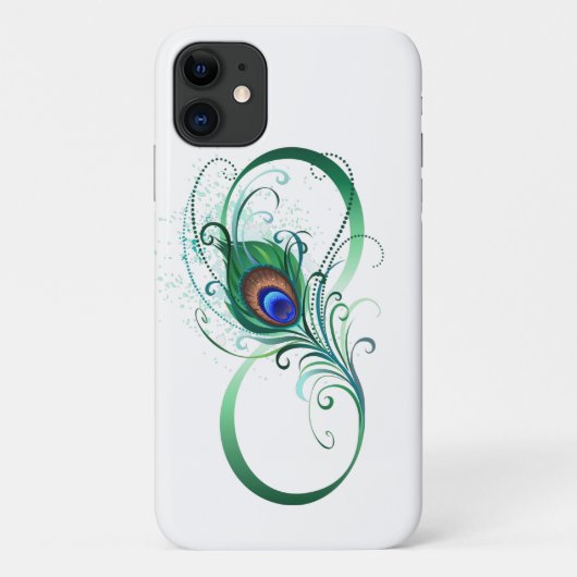Infinity Symbol with Peacock Feather Case-Mate iPhoneケース (裏面)