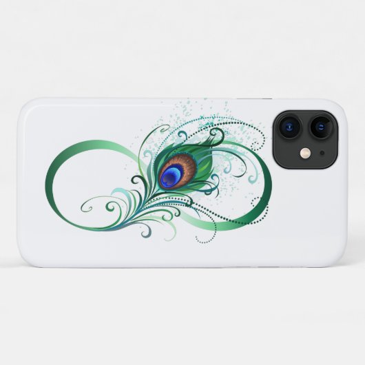 Infinity Symbol with Peacock Feather Case-Mate iPhoneケース (裏面(横))