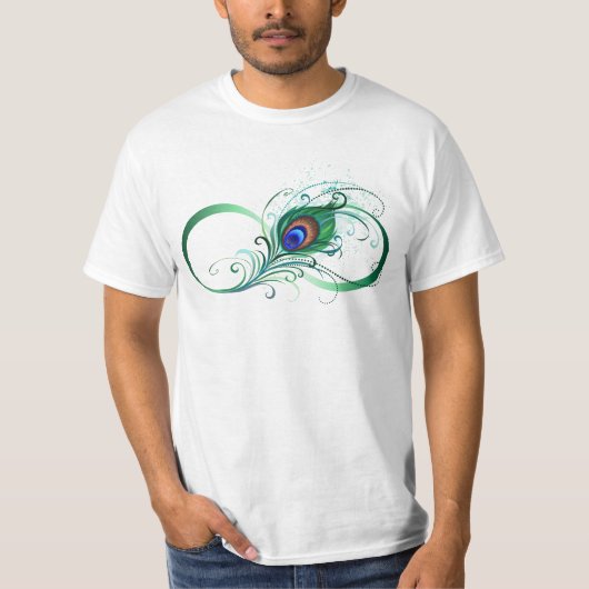 Infinity Symbol with Peacock Feather Tシャツ (正面)