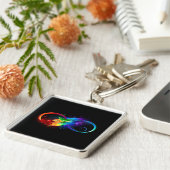Infinity Symbol with Rainbow Feather キーホルダー (側面)