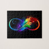 Infinity Symbol with Rainbow Feather ジグソーパズル (横)