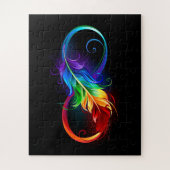 Infinity Symbol with Rainbow Feather ジグソーパズル (縦)