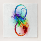 Infinity Symbol with Rainbow Feather ジグソーパズル (縦)