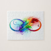Infinity Symbol with Rainbow Feather ジグソーパズル (横)