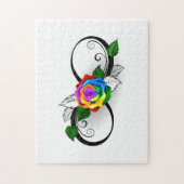 Infinity Symbol with Rainbow Rose ジグソーパズル (縦)