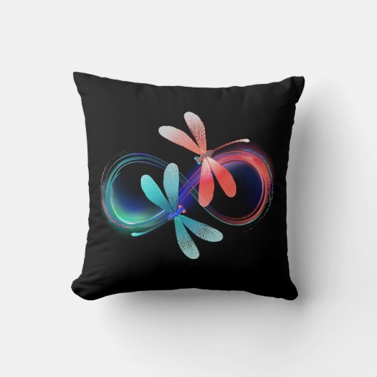 Infinity with glowing dragonflies クッション (正面)