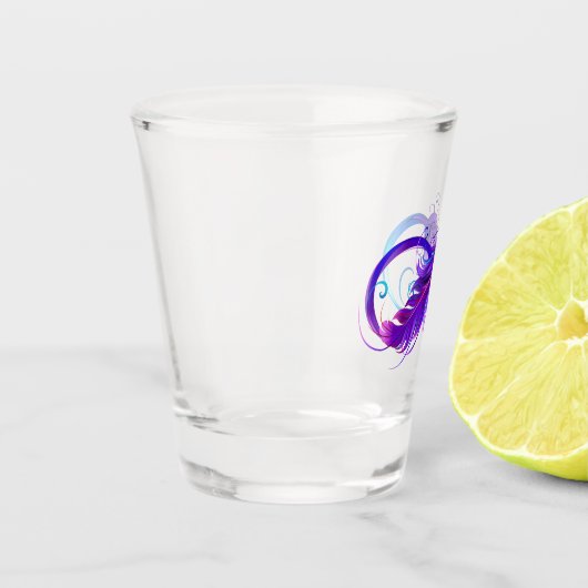 Infinity with Purple Feather ショットグラス (左)