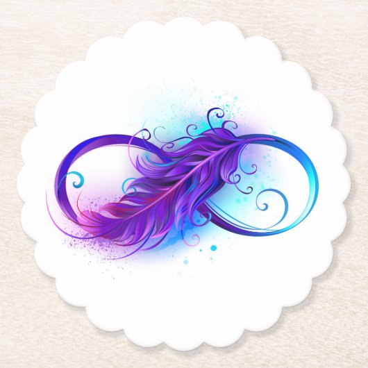Infinity with Purple Feather ペーパーコースター (正面)