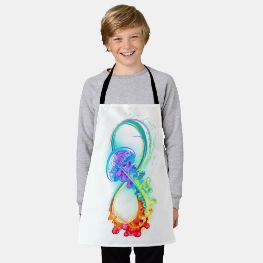 Infinity with Rainbow Jellyfish エプロン (着用した状態)
