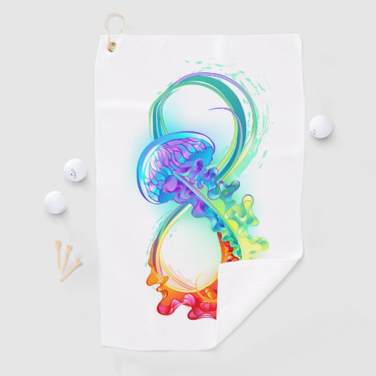 Infinity with Rainbow Jellyfish ゴルフタオル (インサイチュ)