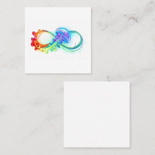 Infinity with Rainbow Jellyfish スクエア名刺 (正面/裏面)