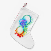 Infinity with Rainbow Jellyfish スモールクリスマスストッキング (正面 (吊り時))