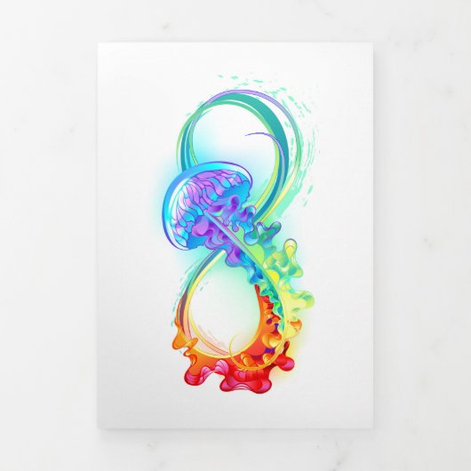 Infinity with Rainbow Jellyfish 三つ折り招待状 (カバー)