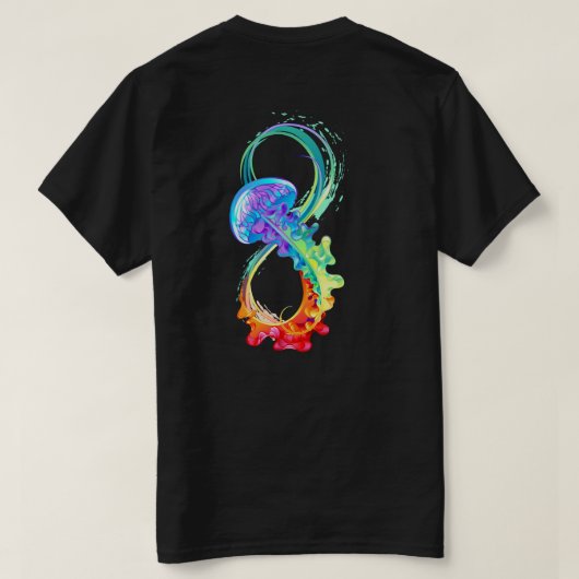 Infinity with Rainbow Jellyfish Tシャツ (デザイン裏面)