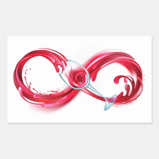 Infinity with Red Wine 長方形シール (正面)