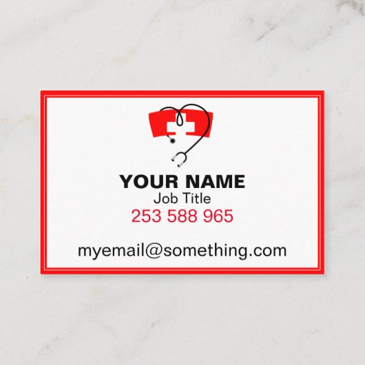 infirmière carte de visite 名刺 (裏面)