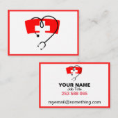 infirmière carte de visite 名刺 (正面/裏面)