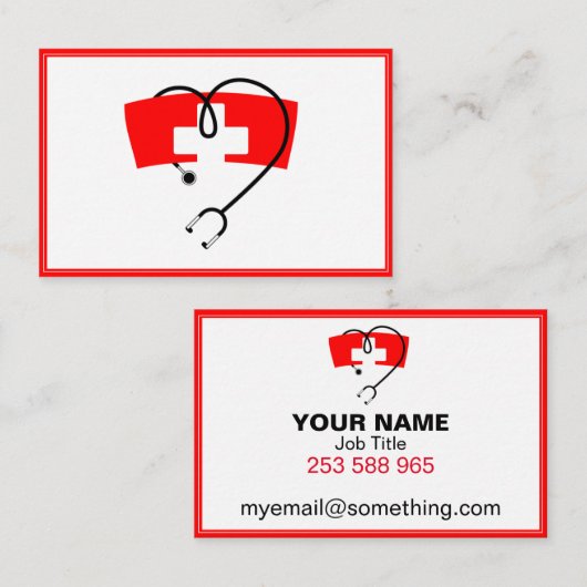 infirmière carte de visite 名刺 (正面/裏面)