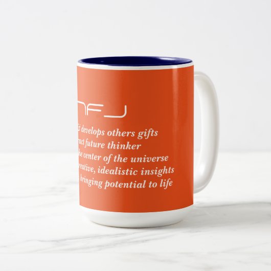 INFJの性格特徴MBTIのマグ ツートーンマグカップ (正面右)