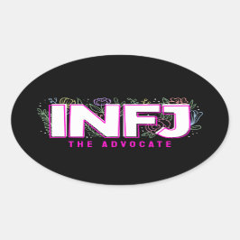 INFJイントロバートMBTパーソナリティ型フローラ 楕円形シール