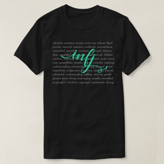 INFJシャツMBTIマイヤーズBriggsパーソナリティタイプ Tシャツ (デザイン正面)