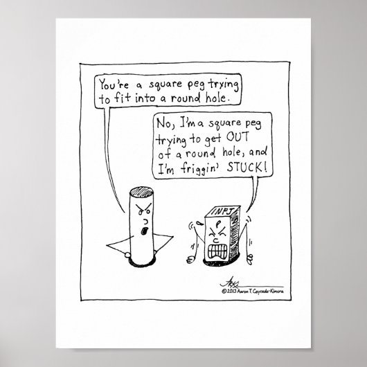 INFJスクエアペグプリント ポスター (正面)