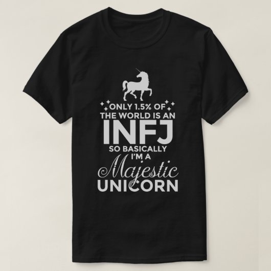 INFJパーソナリティ内向型ユニコーン珍しい顔マスク Tシャツ (デザイン正面)