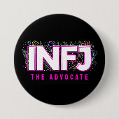 INFJ内向型ラベルMBTパーソナリティ型フローラ 缶バッジ (正面)