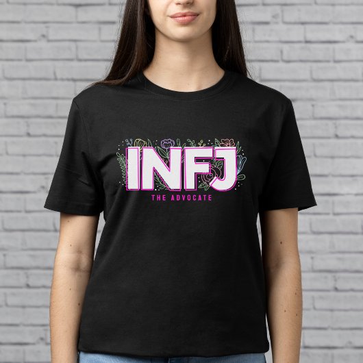 INFJ内向型ラベルMBTパーソナリティ型フローラ Tシャツ