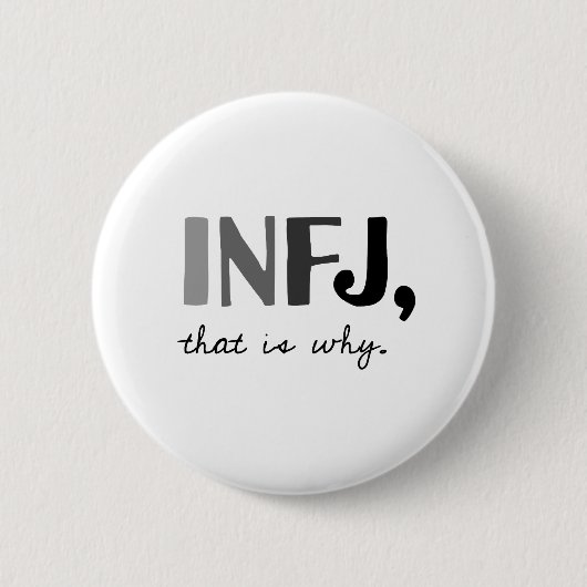INFJ、そういうわけで。 内向的な性格特徴 缶バッジ (正面)