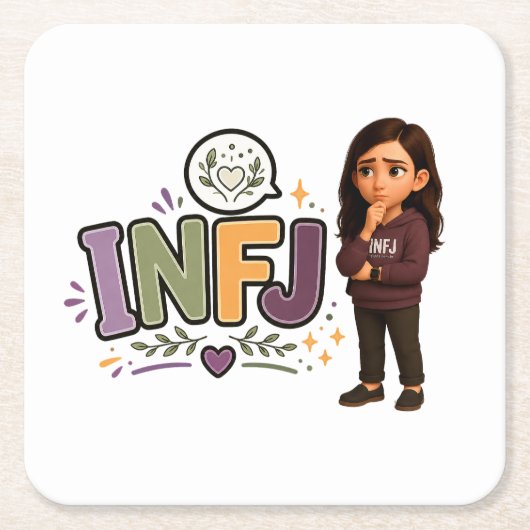 INFJ — A Guardiã das Ideias スクエアペーパーコースター (正面)