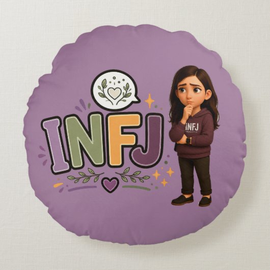 INFJ — A Guardiã das Ideias ラウンドクッション (正面)
