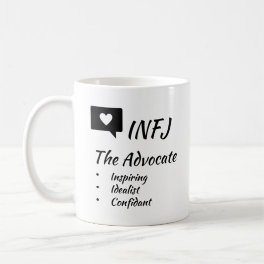 INFJ MBTIマイヤーズ-ブリッグス型指標人格 コーヒーマグカップ (左)
