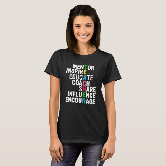 influence share educate encourage mentor inspire c tシャツ (正面フル)