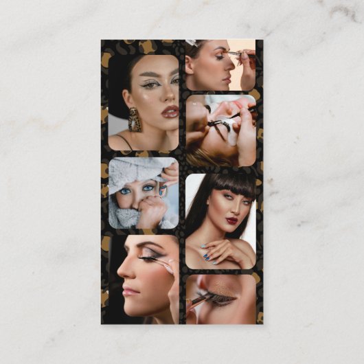 Influencer Beauty Makeup Artist Hair Leopard Print 名刺 (裏面)