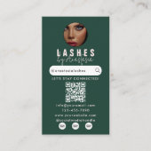 Influencer Beauty Salon Lashes Photos Green Pink  名刺 (正面)