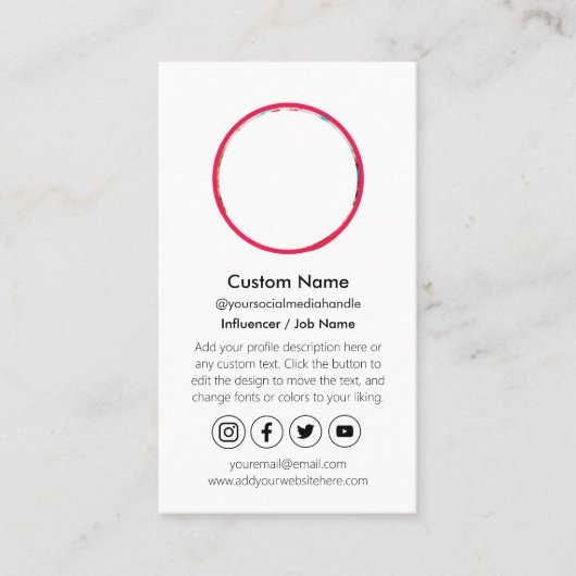 Influencer Content Creator QR Code Social Media 名刺 (正面)