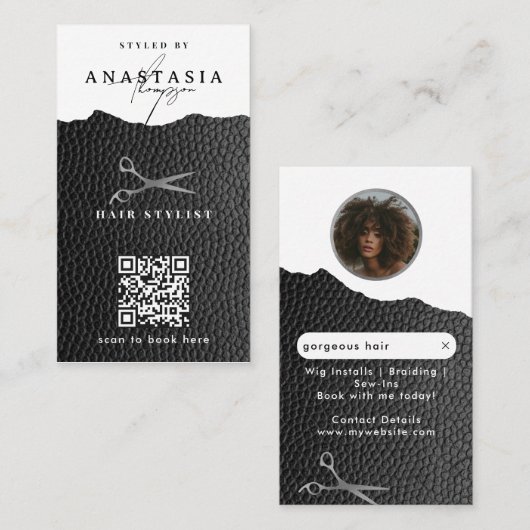 Influencer Hair Stylist Wig & Braid Stylists 名刺 (正面/裏面)