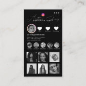 Influencer Photos Black White Social Media QR Code 名刺 (裏面)