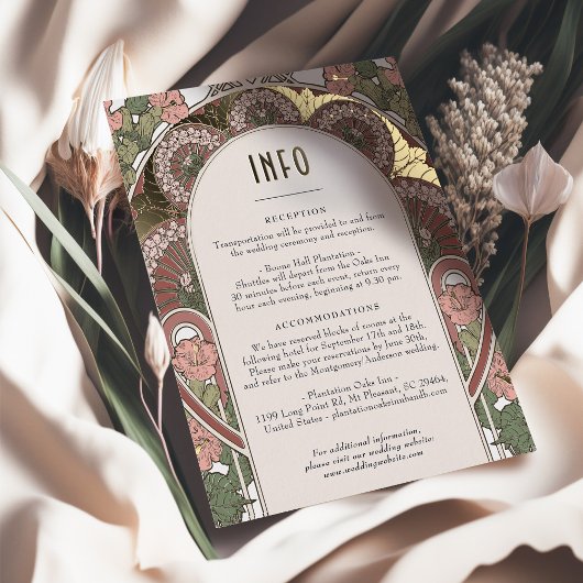 INFOの挿入ヴィンテージアールヌーボー 箔シーズンポストカード