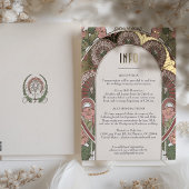 INFOの挿入ヴィンテージアールヌーボー 箔シーズンポストカード