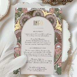 INFOの挿入ヴィンテージアールヌーボー 箔シーズンポストカード