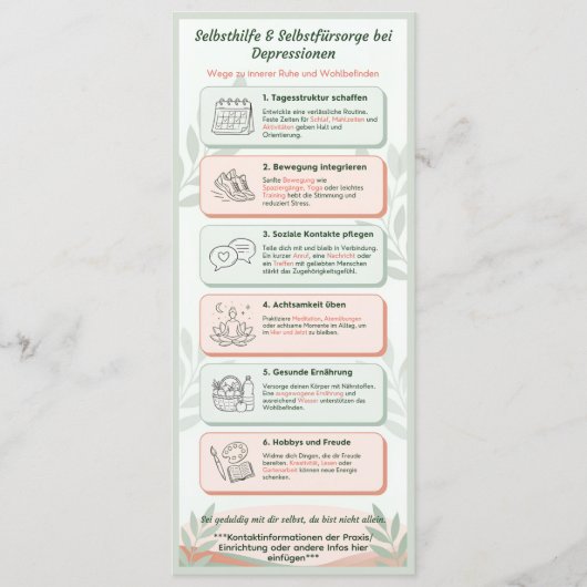 Infoblatt Depressionen für Klienten/Patienten 招待状 (正面)